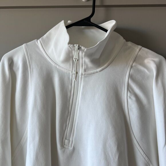 Old Navy Active Dynamic Fleece Half-Zip Sweatshirt Women Medium White Workout - Picture 4 of 14
